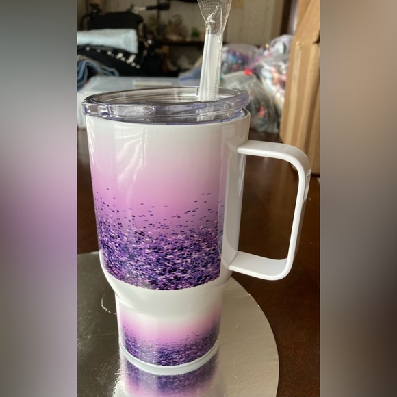 NWT Custom Tumbler Caroline Image With Skyler Printed On Bottom W/Handle Straw - Picture 9 of 16